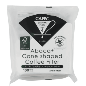 Filtr V60 Cafec Abaca+ Plus biały cup4 100 szt.